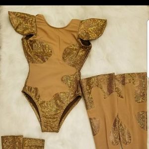 NEW! Gold Metallic Bodysuit / Leotard